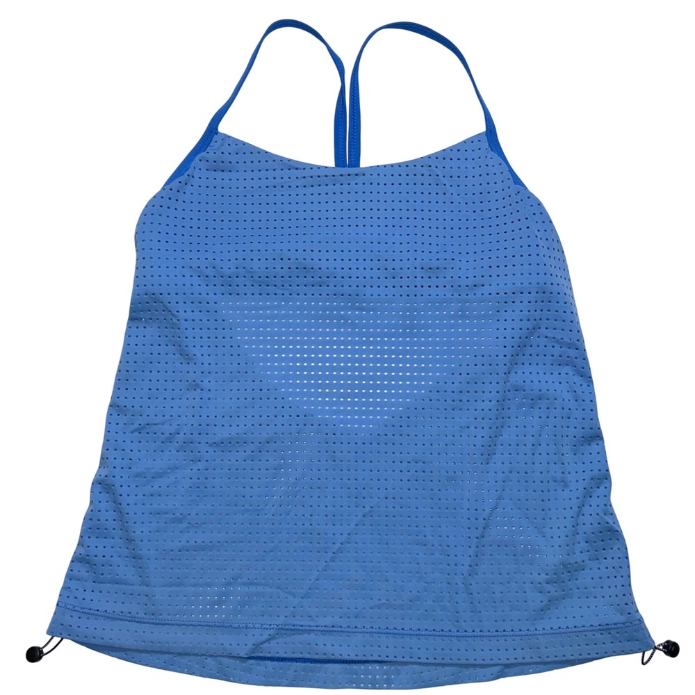 Nike Womens Dri Fit Swimsuit Tank Top Blue Athletic Sleeveless‎ Top Medium